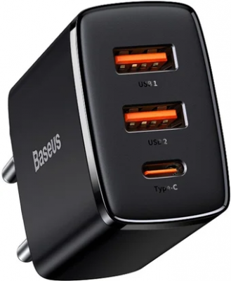 Зарядное устройство Baseus Compact Quick Charger 2U+C 30W черный CCXJ-E01