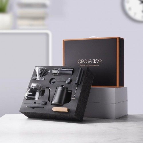 Подарочный набор для приготовления кофе Circle Joy Manual Coffee Maker Set 9 in 1 (CJ-CFS01) черный