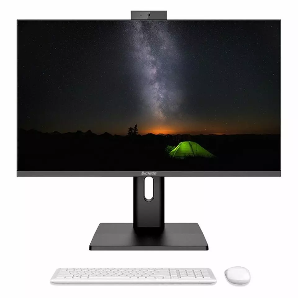 Моноблок CHIGO 23.8"  R2402-PRO (Многофункциональная подставка +Web-камера 3.0MP, Микрофон + Intel Core i7-10750H RAM 16ГБ, SSD 512ГБ) (с клавиатурой, с мышкой)EU +Клавиатура и мышка беспроводная игровая Bosston WS500 White (Русские буквы) (Gray)