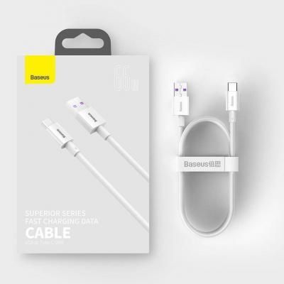 Кабель USB BASEUS Superior Series Fast Charging, USB - Type-C, 6A, 1 м (CATYS-02) белый