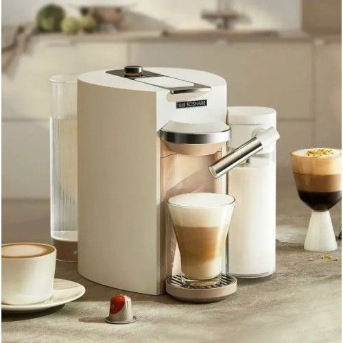 Кофемашина Капсульная Xiaomi Scishare Capsule Coffee Machine 1.7L S1205 CN (дисплей на английском)(термопот+кофемашина+капучинатор 3-В-1) белый