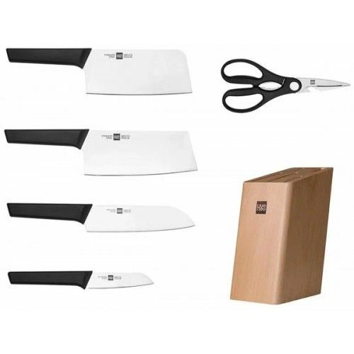 Набор кухонных ножей Xiaomi HuoHou Fire Kitchen Steel Knife Set HU0057 (черный)