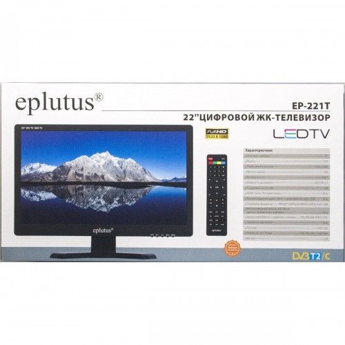 Телевизор с цифровым тюнером DVB-T2 22" Eplutus EP-221Т черный