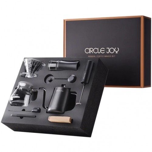 Подарочный набор для приготовления кофе Circle Joy Manual Coffee Maker Set 9 in 1 (CJ-CFS01) черный