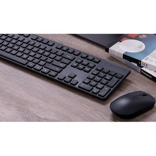 Клавиатура и мышка беспроводная Xiaomi Mijia Wireless Set 2 (WXJS02YM) с РУССКОЙ ГРАВИРОВКОЙ (черный)