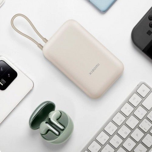 Аккумулятор Xiaomi Mi Power Bank With Cable USB-C 10000mAh Pocket Version (P15ZM) CN (бежевый, коричневый)