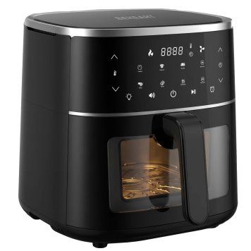 Аэрогриль Xiaomi BEHEART Smart Air Fryer 6L (AF-E6003-AS) EU (В комплекте:формы для выпечки×20,силиконовые щипцы×1 ,кисть×1) (Меню экрана на русском языке) NEW!! (русская инструкция) (Black)