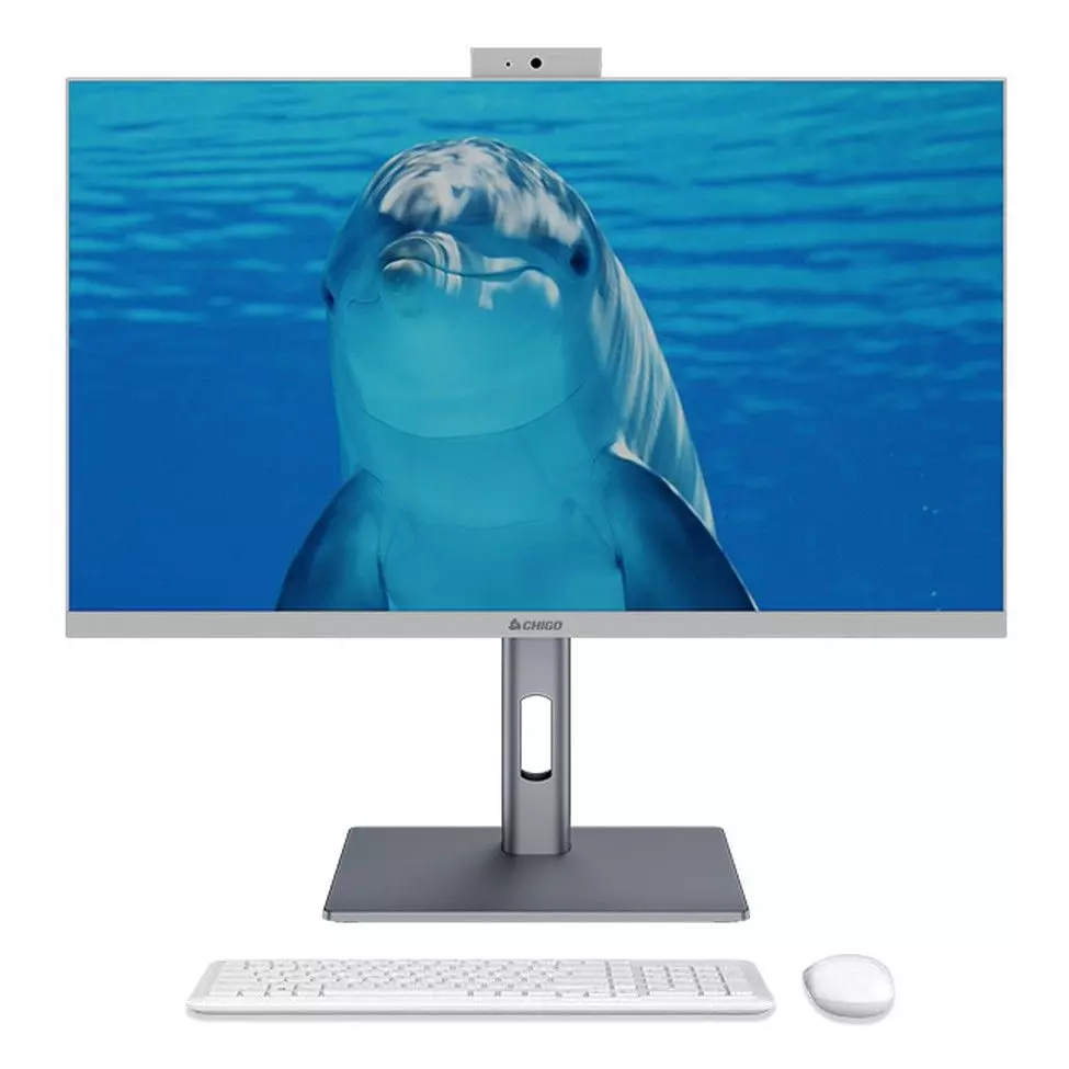 Моноблок CHIGO 27" R2702-PRO (Многофункциональная подставка +Web-камера 3.0MP, Микрофон + Intel Core i7-10750H RAM 16ГБ, SSD 512ГБ) (с клавиатурой, с мышкой) EU + Клавиатура и мышка беспроводная игровая Bosston WS500 White (Русские буквы) (White)