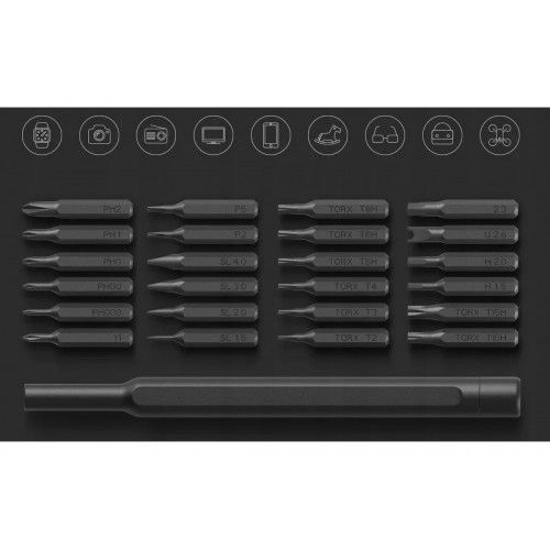 Отвертка с насадками Xiaomi Mijia Wiha Screwdriver Set 24 в 1 Kit MJJXLSD002QW (черный)