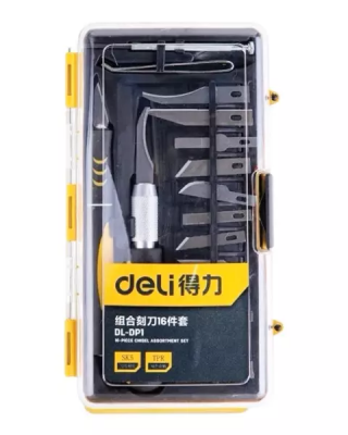 Набор многофункциональных ножей Xiaomi Deli Utility Knife 16 сменных лезвий DL-DP1 (черный)