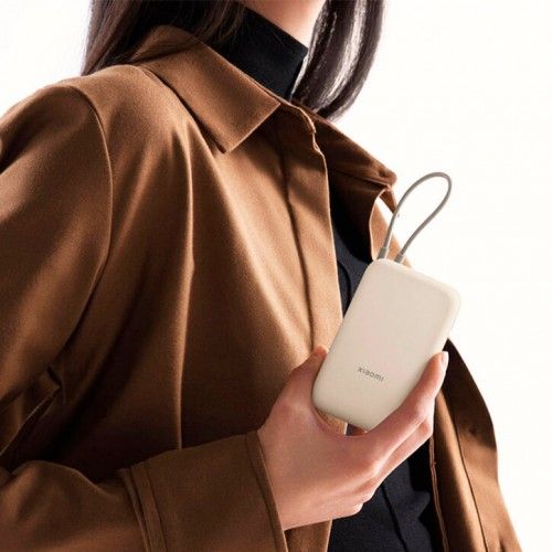Аккумулятор Xiaomi Mi Power Bank With Cable USB-C 10000mAh Pocket Version (P15ZM) CN (бежевый, коричневый)