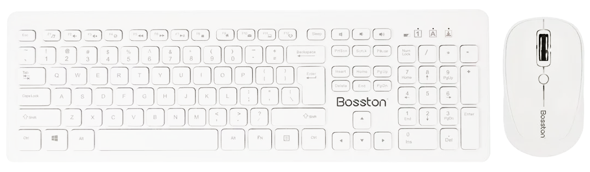 Клавиатура и мышка беспроводная игровая Bosston WS500 (белый)