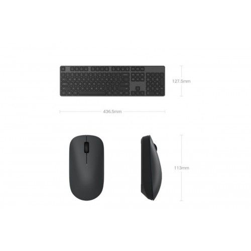 Клавиатура и мышка беспроводная Xiaomi Mijia Wireless Set 2 (WXJS02YM) с РУССКОЙ ГРАВИРОВКОЙ (черный)